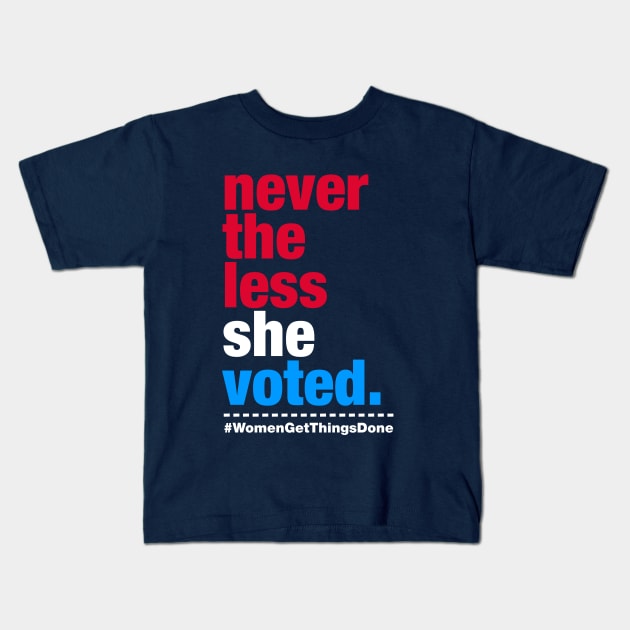 Nevertheless She Voted Kids T-Shirt by fishbiscuit